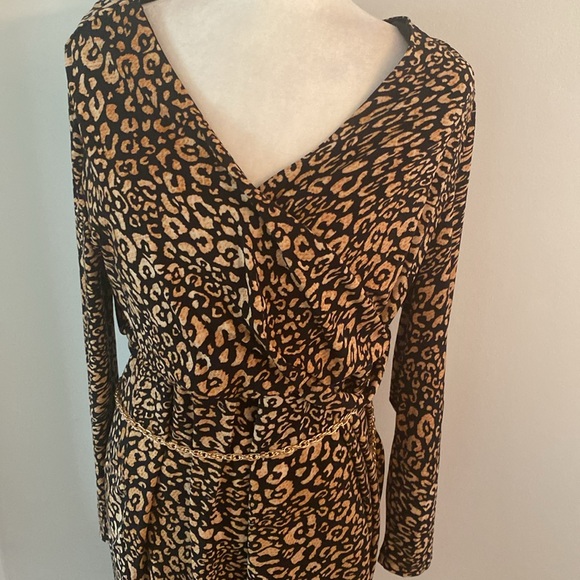 Thalia Sodi NWT XL animal print chain belt dress - Picture 2 of 13